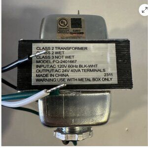 Class 2 - Doorbell Transformer FQ-2401667 / Thermostat / HVAC - 120V - 24 volt